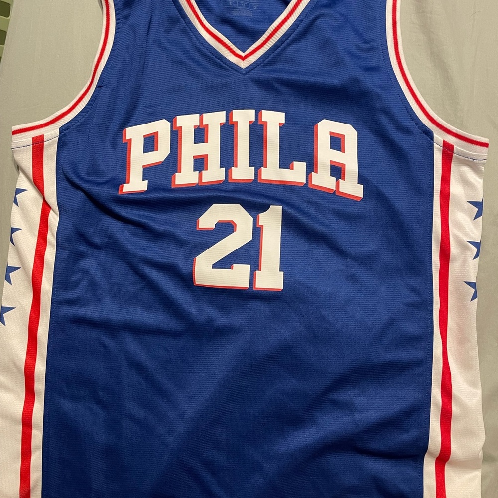 Fanatics youth Embiid Sixers jersey sz lg